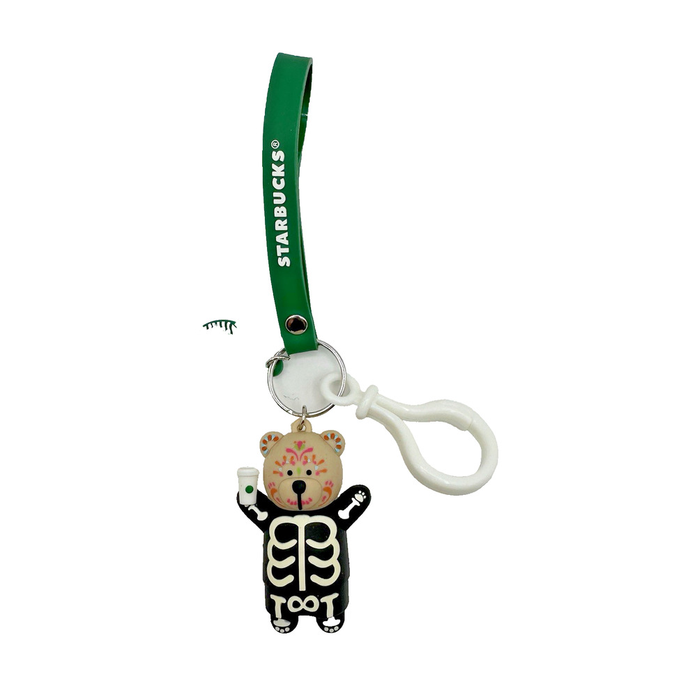 Starbucks Bearista Dia De Muertos Skeleton Bear Keychain Mexico Exclusive